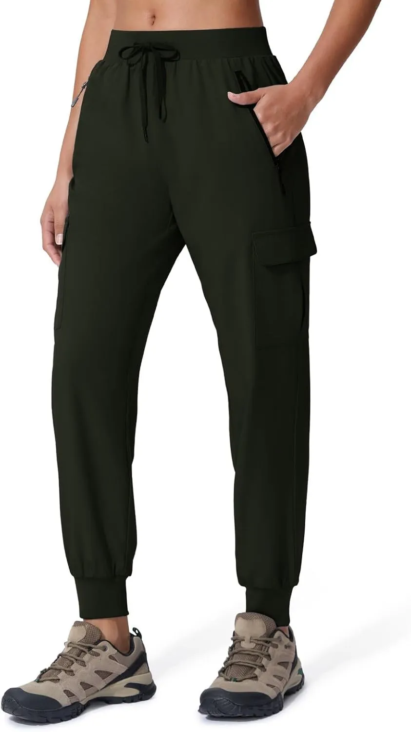 Women's Cargo Joggers Quick Dry Hiking Joggers UPF 50  Lightweight Athletic Jogger Pants Travel Water Resistant