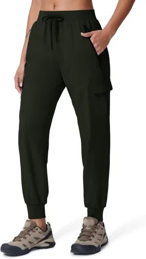 Women's Cargo Joggers Quick Dry Hiking Joggers UPF 50  Lightweight Athletic Jogger Pants Travel Water Resistant
