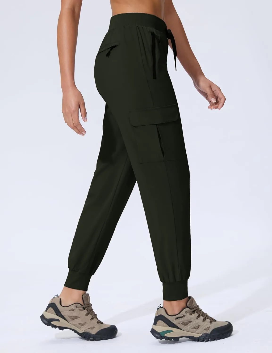 Women's Cargo Joggers Quick Dry Hiking Joggers UPF 50  Lightweight Athletic Jogger Pants Travel Water Resistant