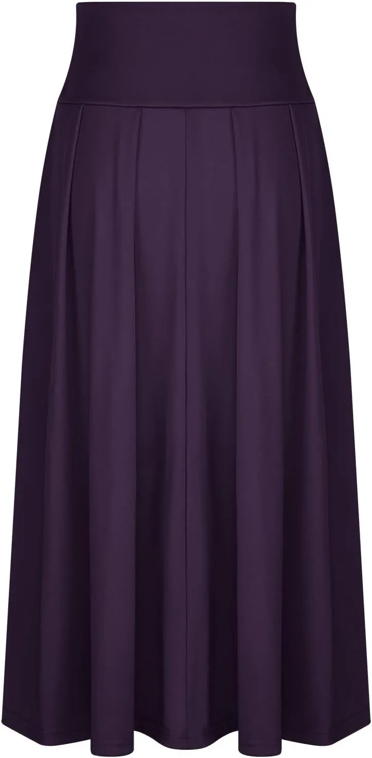Women's Elegant High Waisted Skirt Tie Front Pleated Maxi Skirts Fashion Solid Color Flowy Swing Ankle Length Skirt
