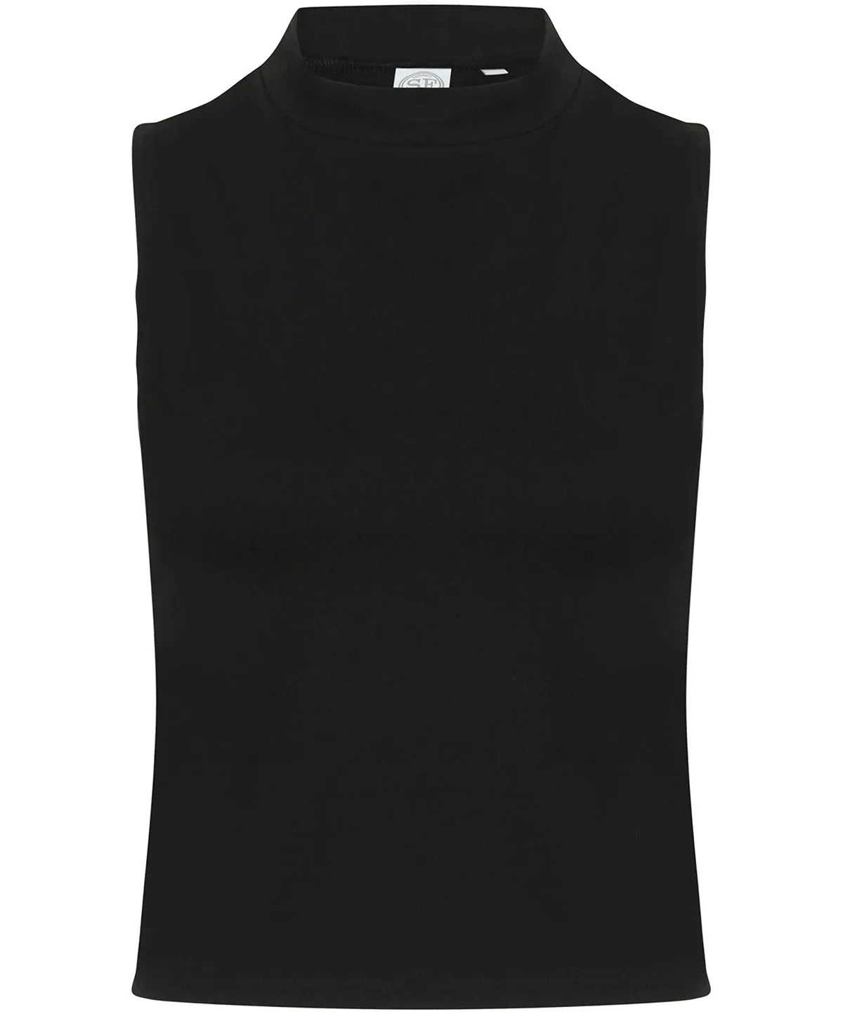 Womens high neck crop vest | Black