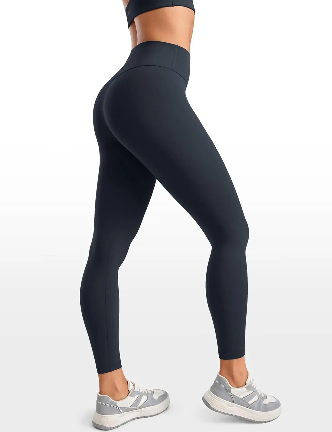 Womens High Waisted No Front Seam Lounge Yoga Legging 25" Workout Tummy Control Gym Yoga Pants