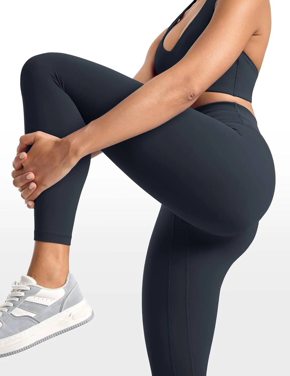Womens High Waisted No Front Seam Lounge Yoga Legging 25" Workout Tummy Control Gym Yoga Pants