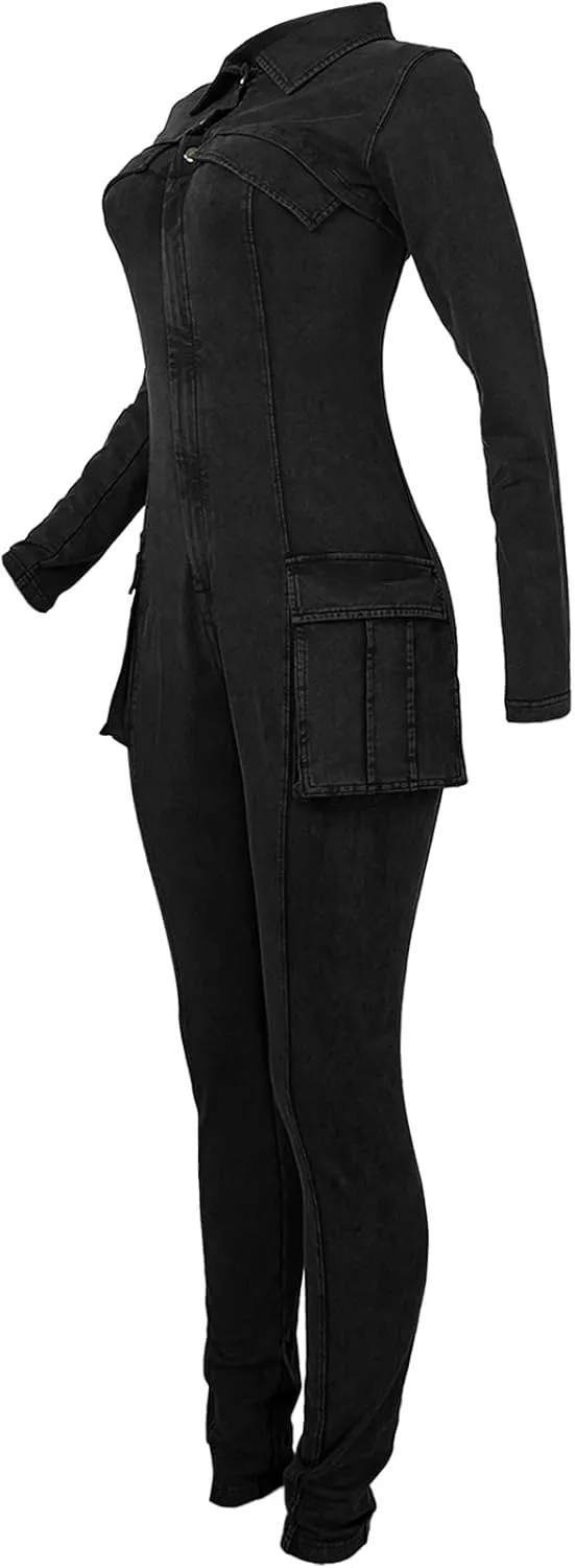 Womens Jumpsuits Casual Romper Bottom Pants Sexy Long Sleeve V Neck Top Bodycon Pant Two Piece