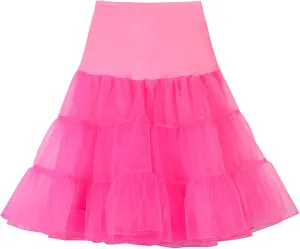 Women's Petticoat Skirt Layered Ballet Tulle Pettiskirts Tulle Midi Knee Length Skirt Dress Puffy Tutu Skirt