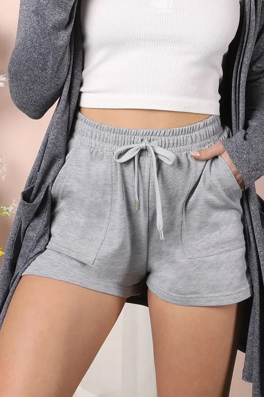 Women's Pocket Detailed French Terry Shorts with Side Slit