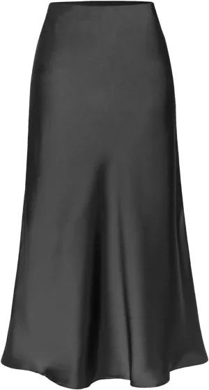 Women's Skirts Elastic Waist High Pure Color Split in The Dress Clothing Spring Outfits