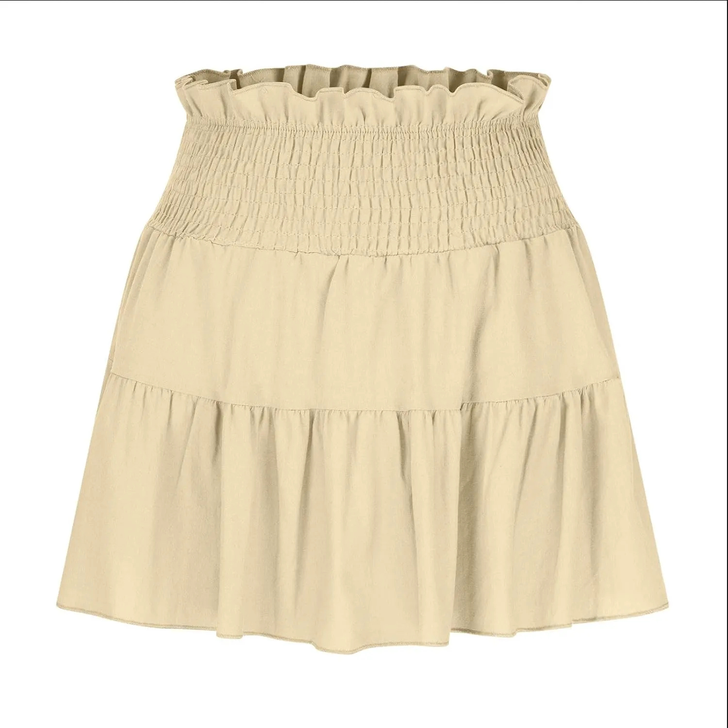 Womens Skirts Flowy A Line Short Skirt High Waisted Ruffle Mini Skirts Pleated Cute Skirt Beach Vacation Outfits