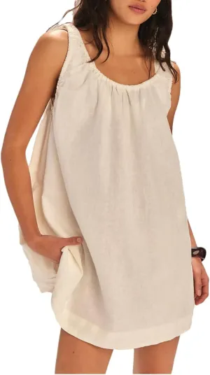 Women's Summer Babydoll Mini Dress 2025 Scoop Neck Pleated Beach Cover Up Tank Sundress with Pockets