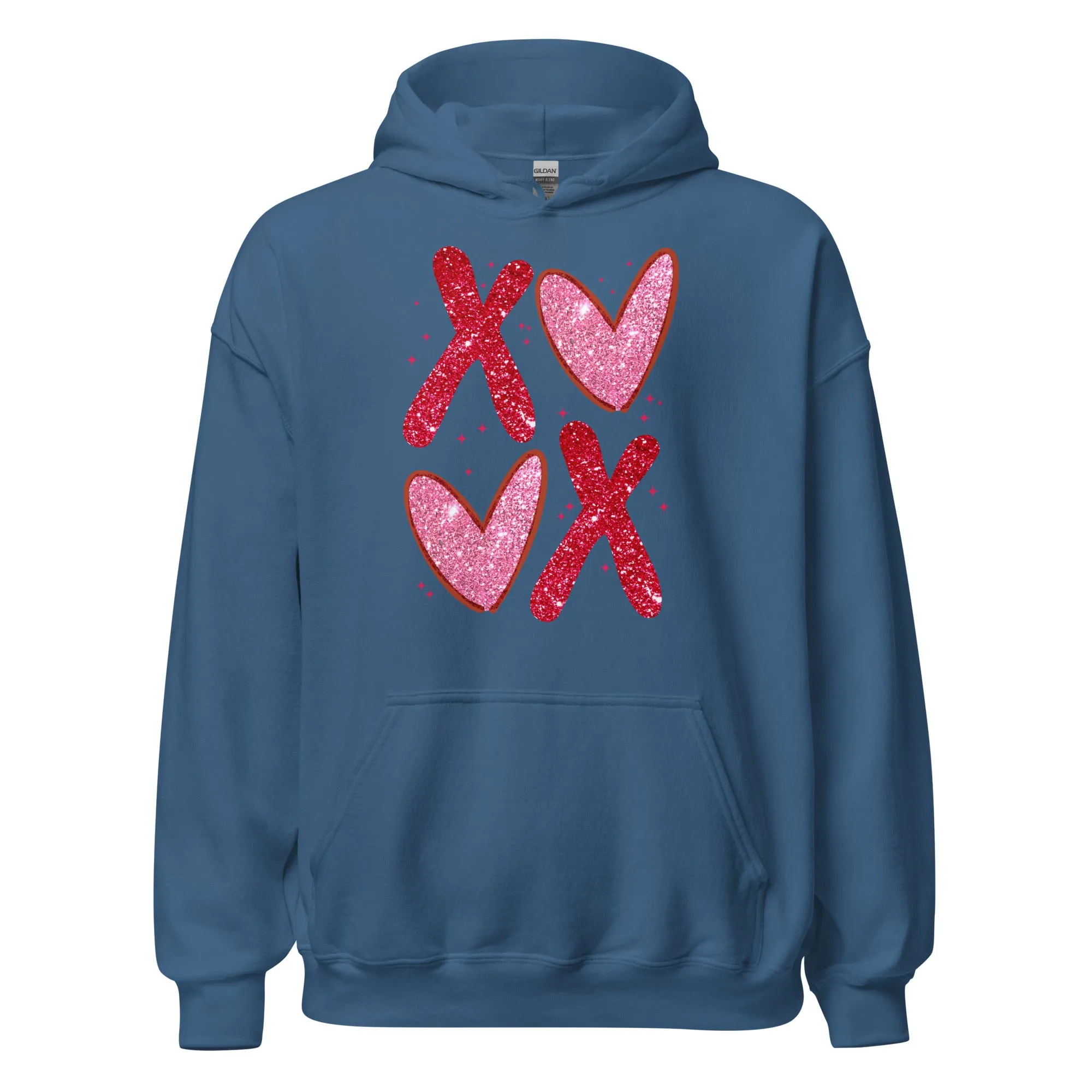 XOXO Pink Glitter - Valentine’s Day Hoodie – The Perfect Blend of Comfort and Style