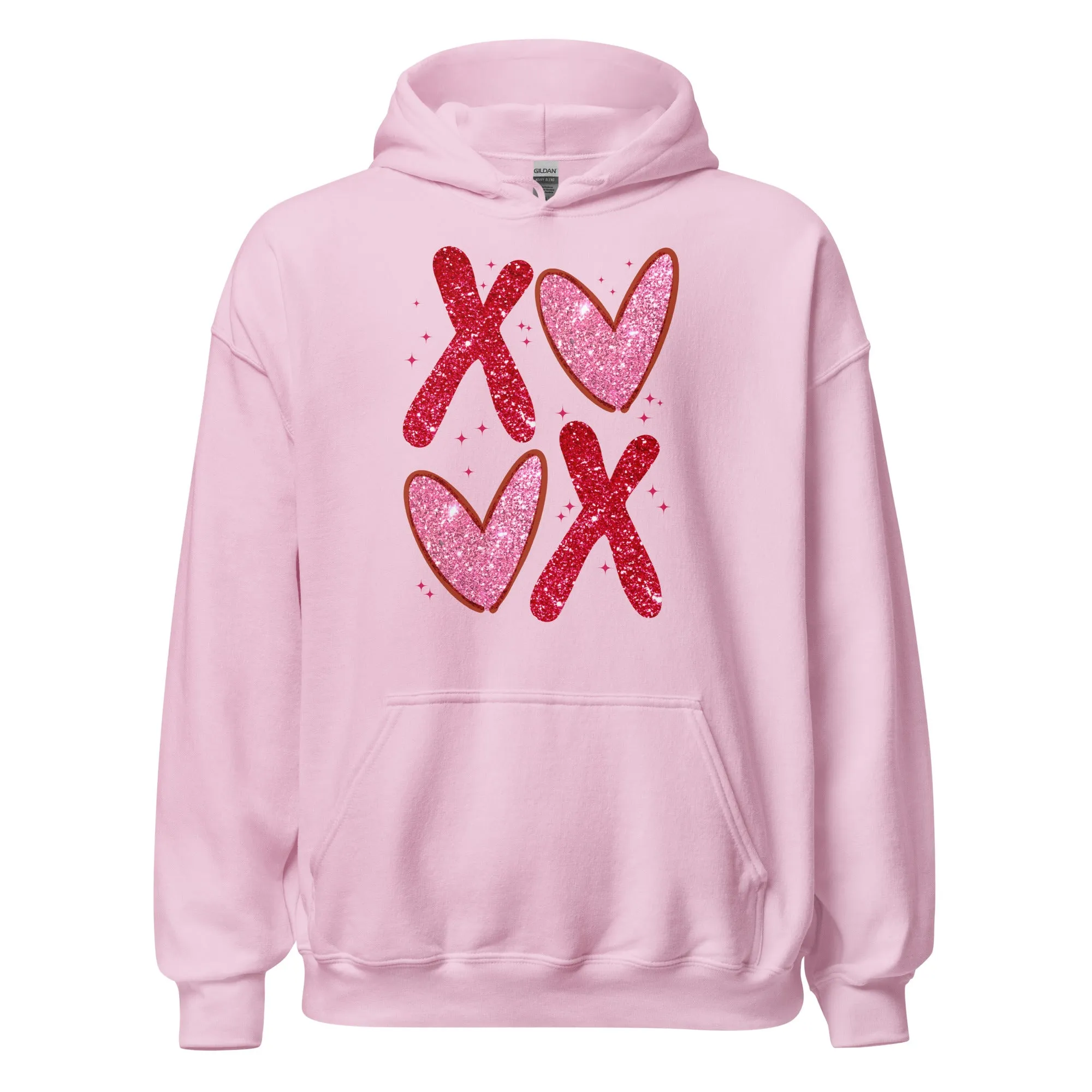 XOXO Pink Glitter - Valentine’s Day Hoodie – The Perfect Blend of Comfort and Style