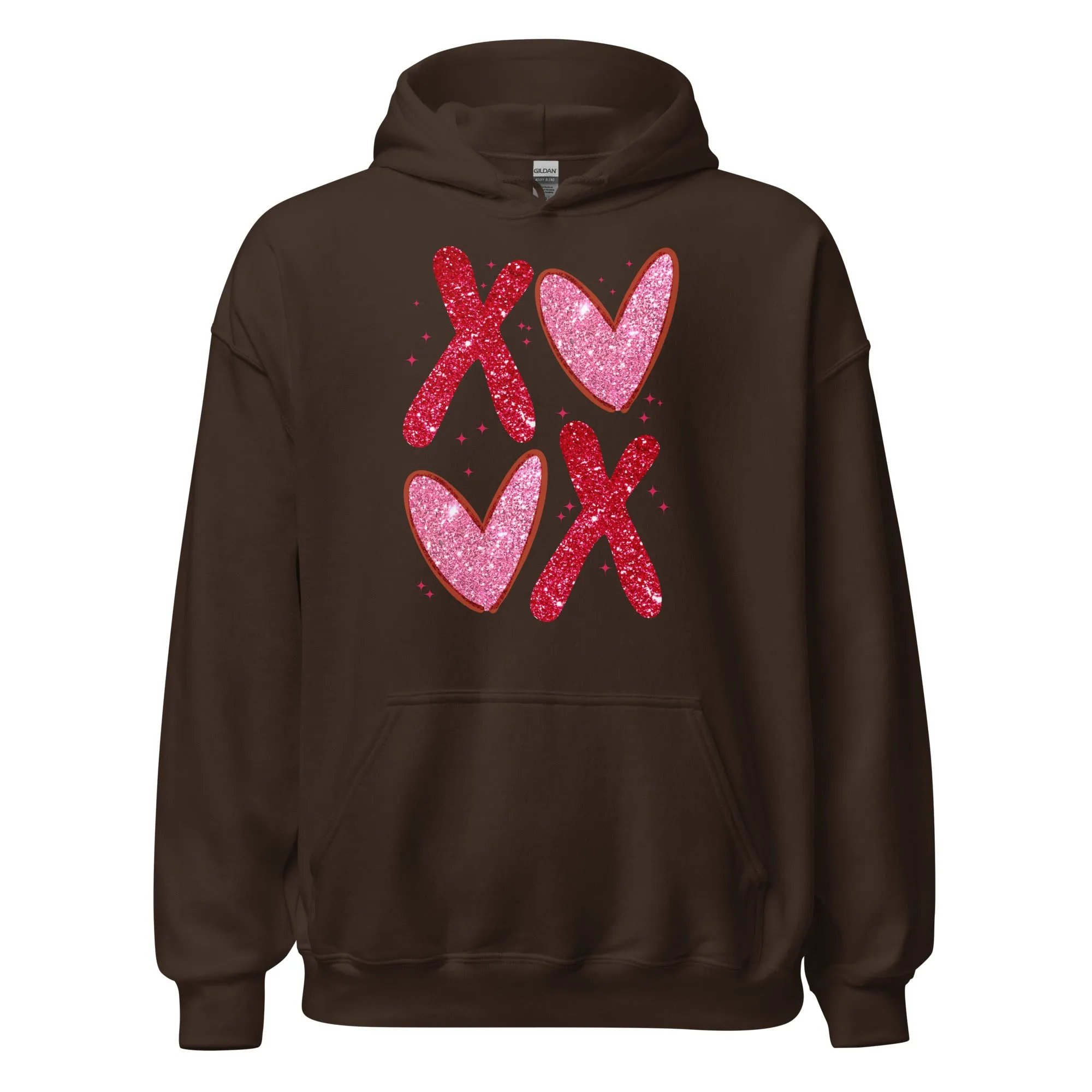 XOXO Pink Glitter - Valentine’s Day Hoodie – The Perfect Blend of Comfort and Style