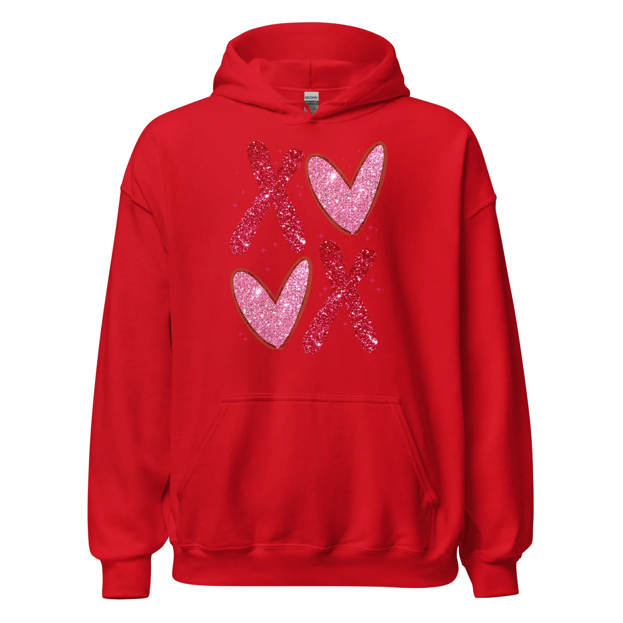 XOXO Pink Glitter - Valentine’s Day Hoodie – The Perfect Blend of Comfort and Style