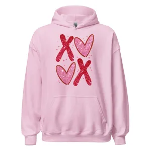 XOXO Pink Glitter - Valentine’s Day Hoodie – The Perfect Blend of Comfort and Style