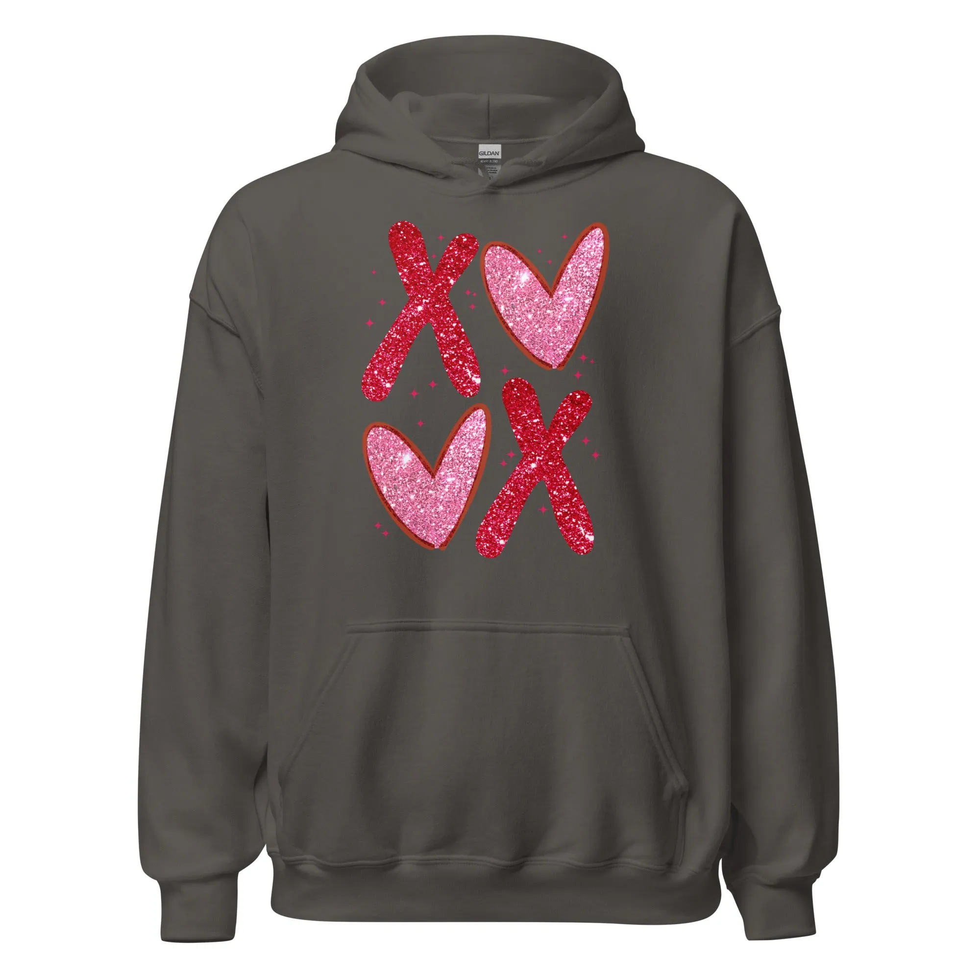 XOXO Pink Glitter - Valentine’s Day Hoodie – The Perfect Blend of Comfort and Style