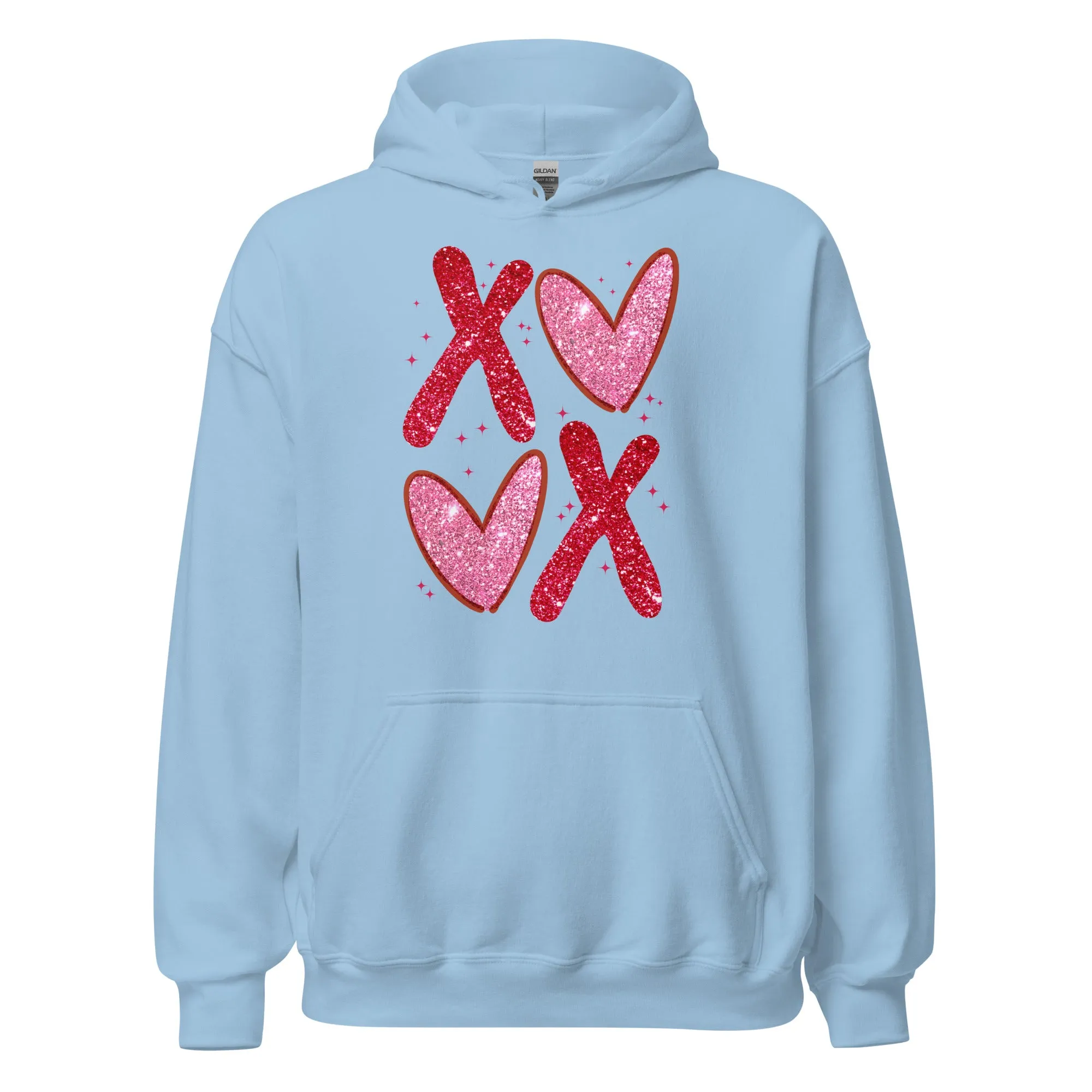 XOXO Pink Glitter - Valentine’s Day Hoodie – The Perfect Blend of Comfort and Style