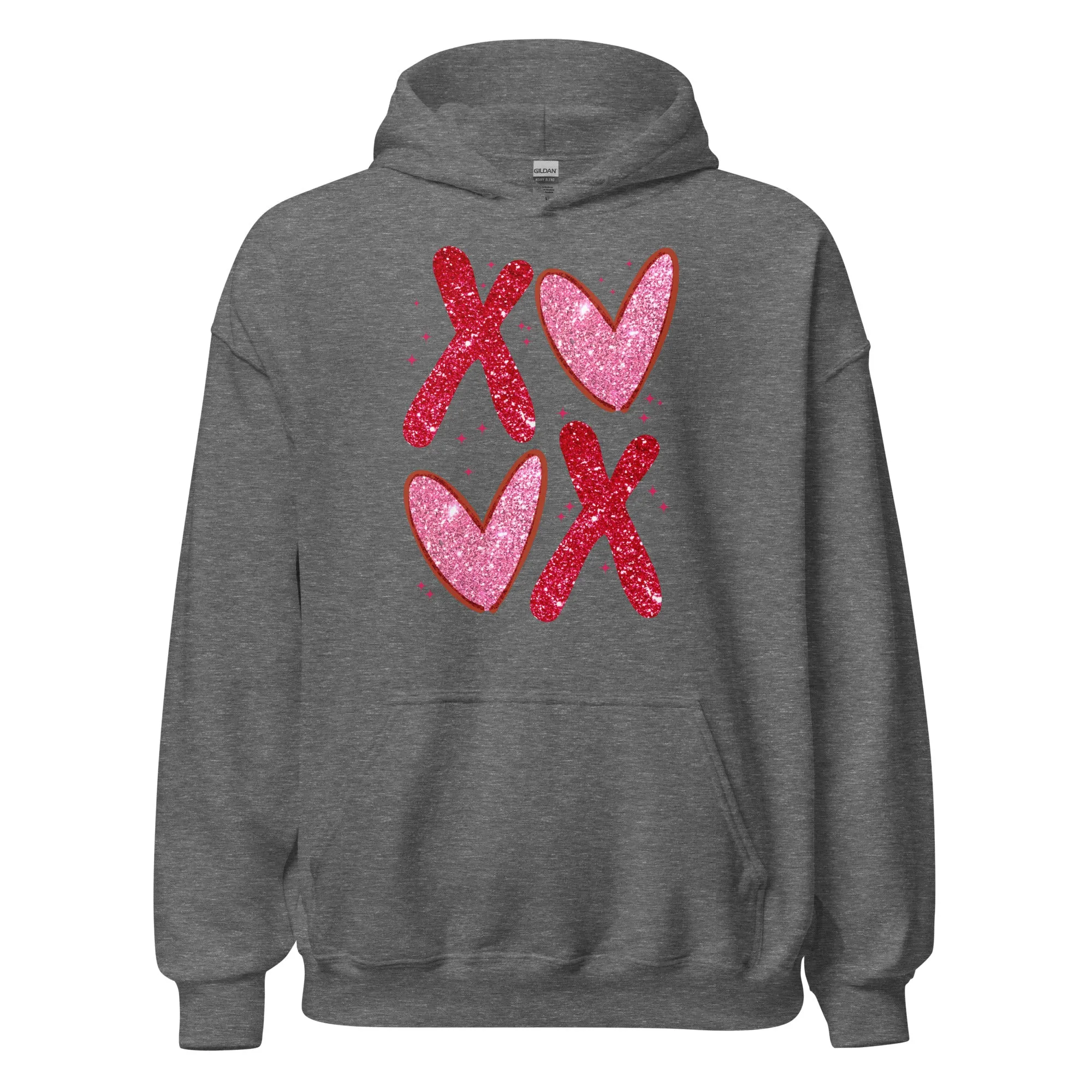 XOXO Pink Glitter - Valentine’s Day Hoodie – The Perfect Blend of Comfort and Style