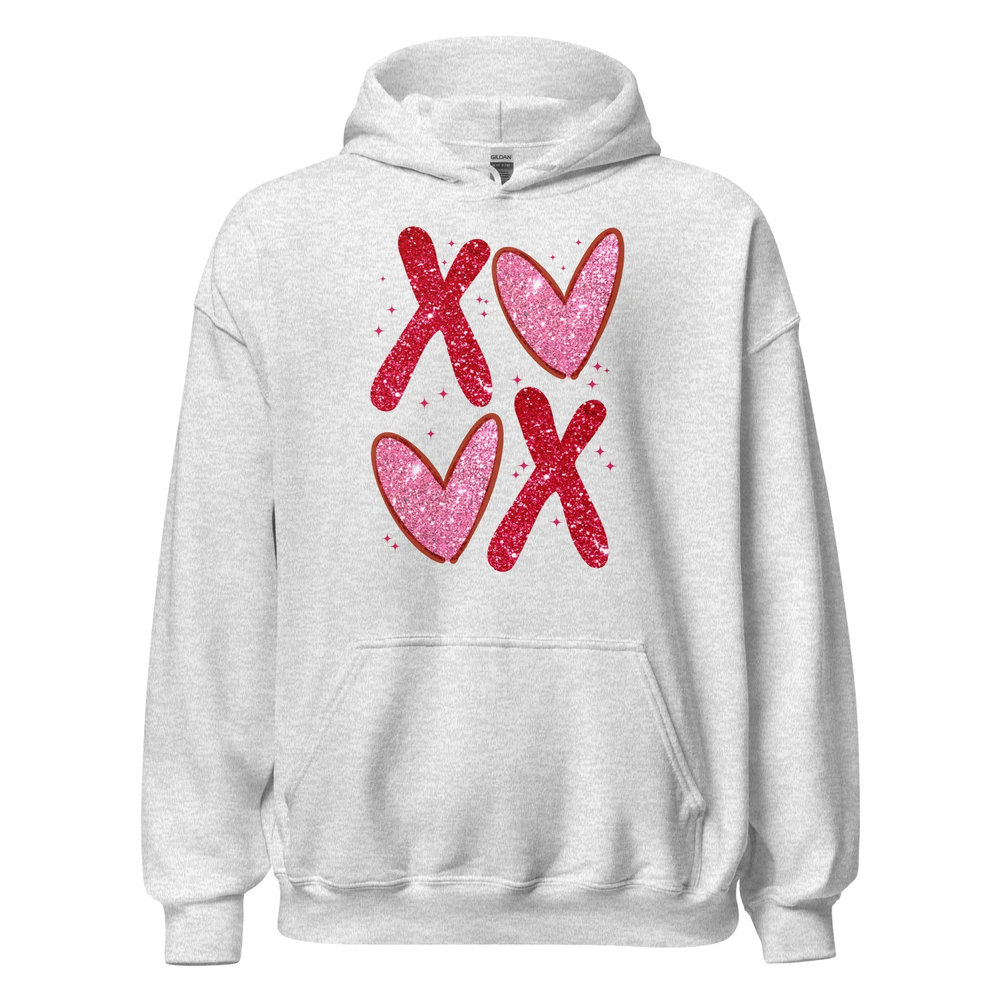 XOXO Pink Glitter - Valentine’s Day Hoodie – The Perfect Blend of Comfort and Style