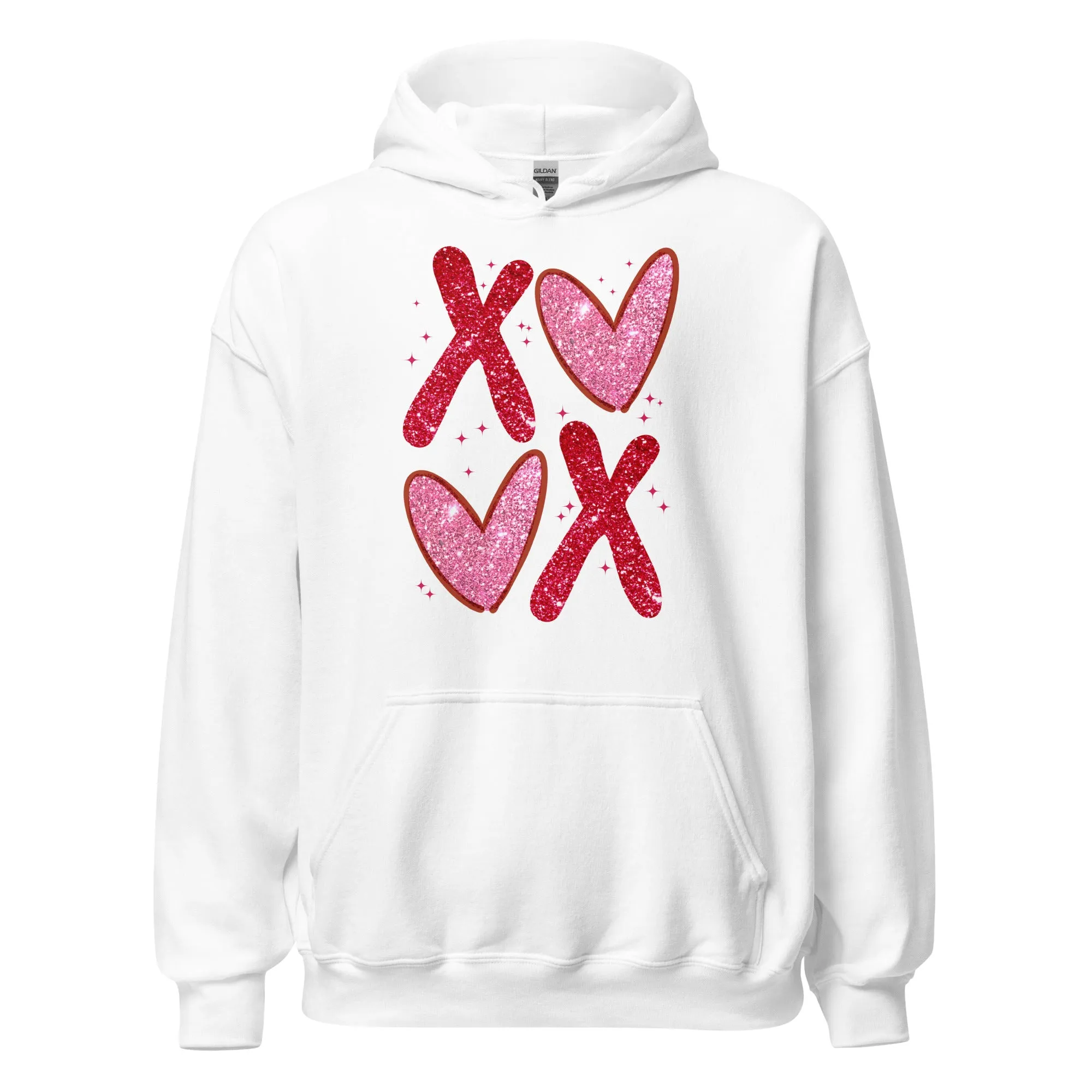 XOXO Pink Glitter - Valentine’s Day Hoodie – The Perfect Blend of Comfort and Style
