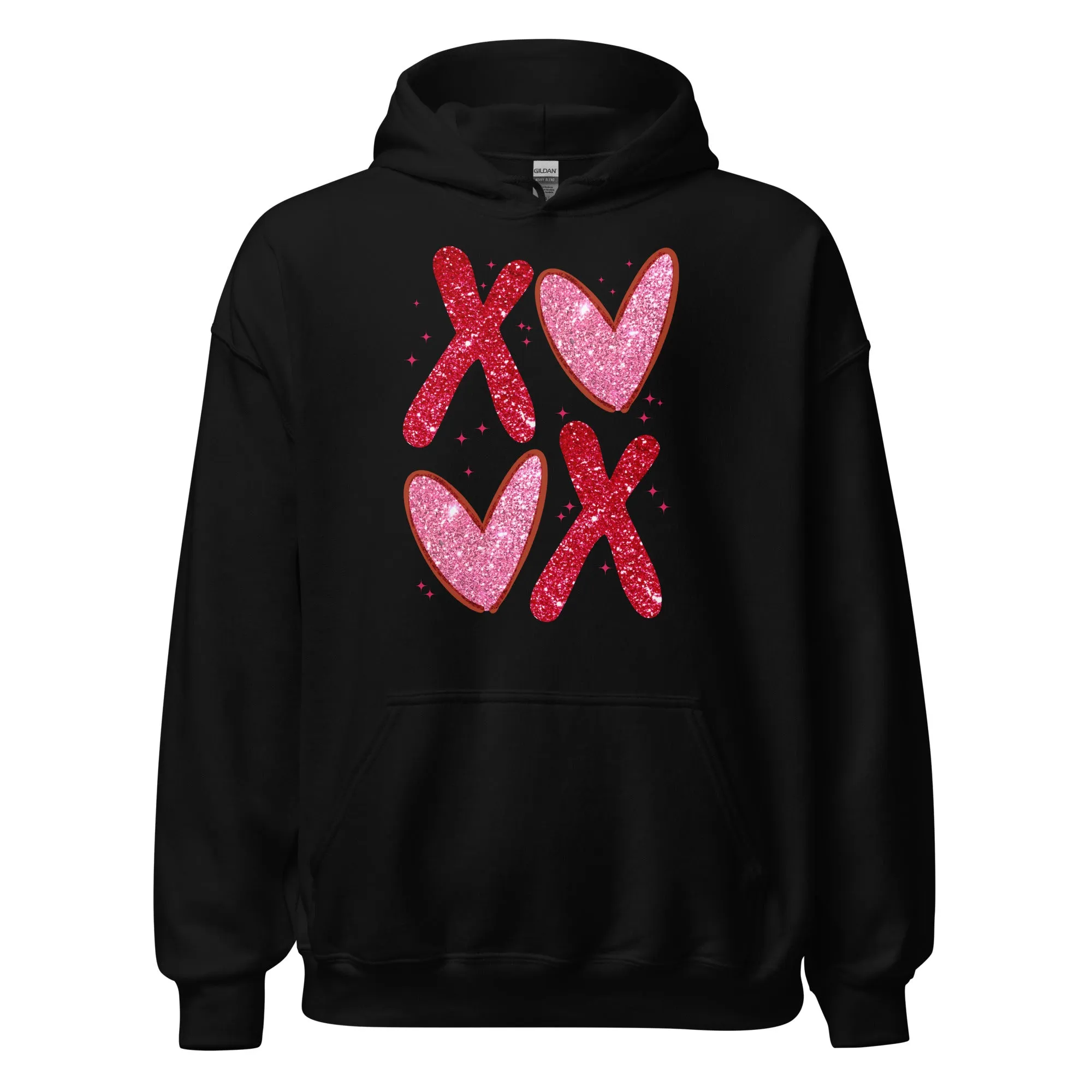 XOXO Pink Glitter - Valentine’s Day Hoodie – The Perfect Blend of Comfort and Style