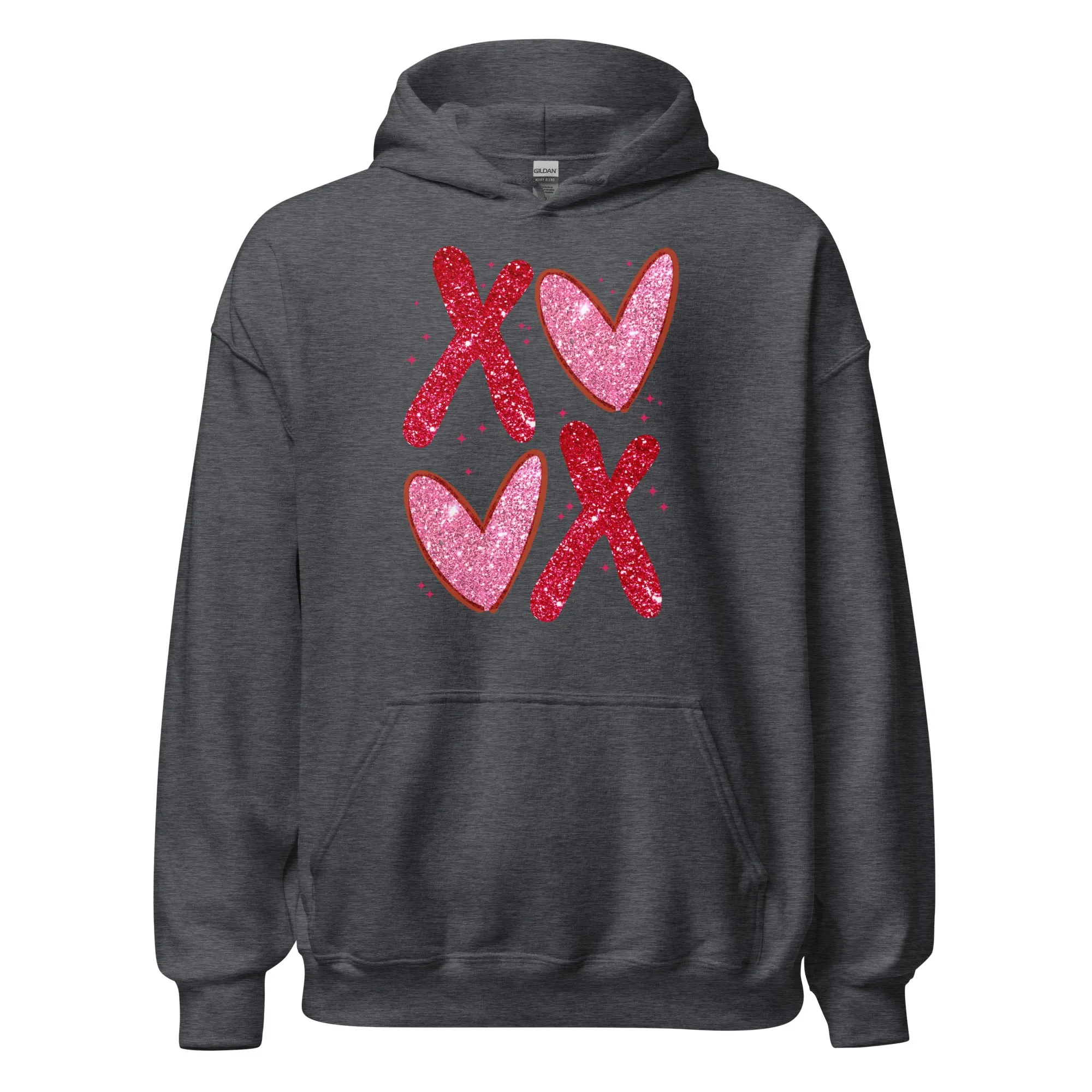 XOXO Pink Glitter - Valentine’s Day Hoodie – The Perfect Blend of Comfort and Style