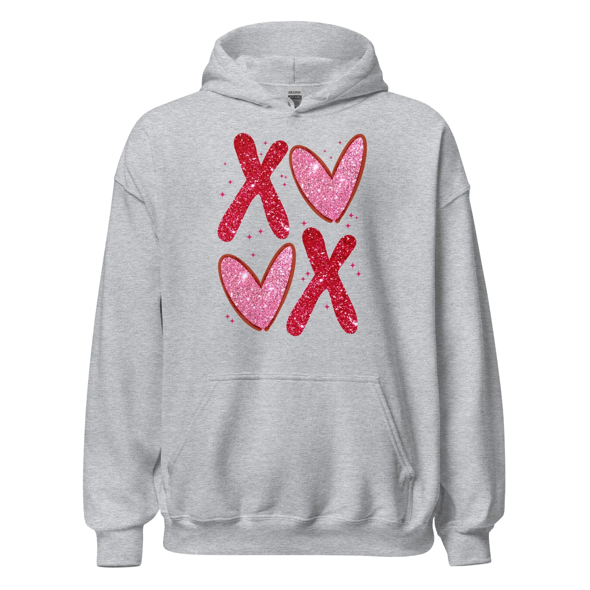 XOXO Pink Glitter - Valentine’s Day Hoodie – The Perfect Blend of Comfort and Style