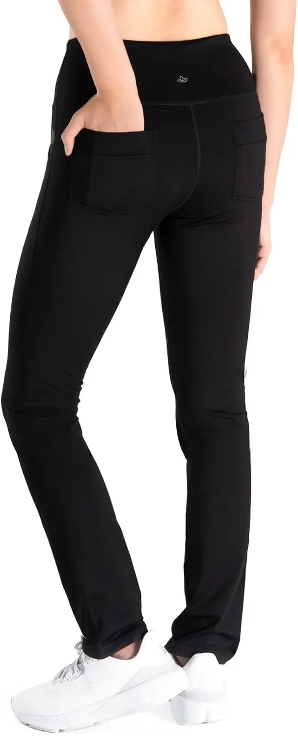 Yogipace Petite/Regular/Tall Women's Fleece Lined Thermal Pants Yoga Straight Leg Winter Trousers with Pockets