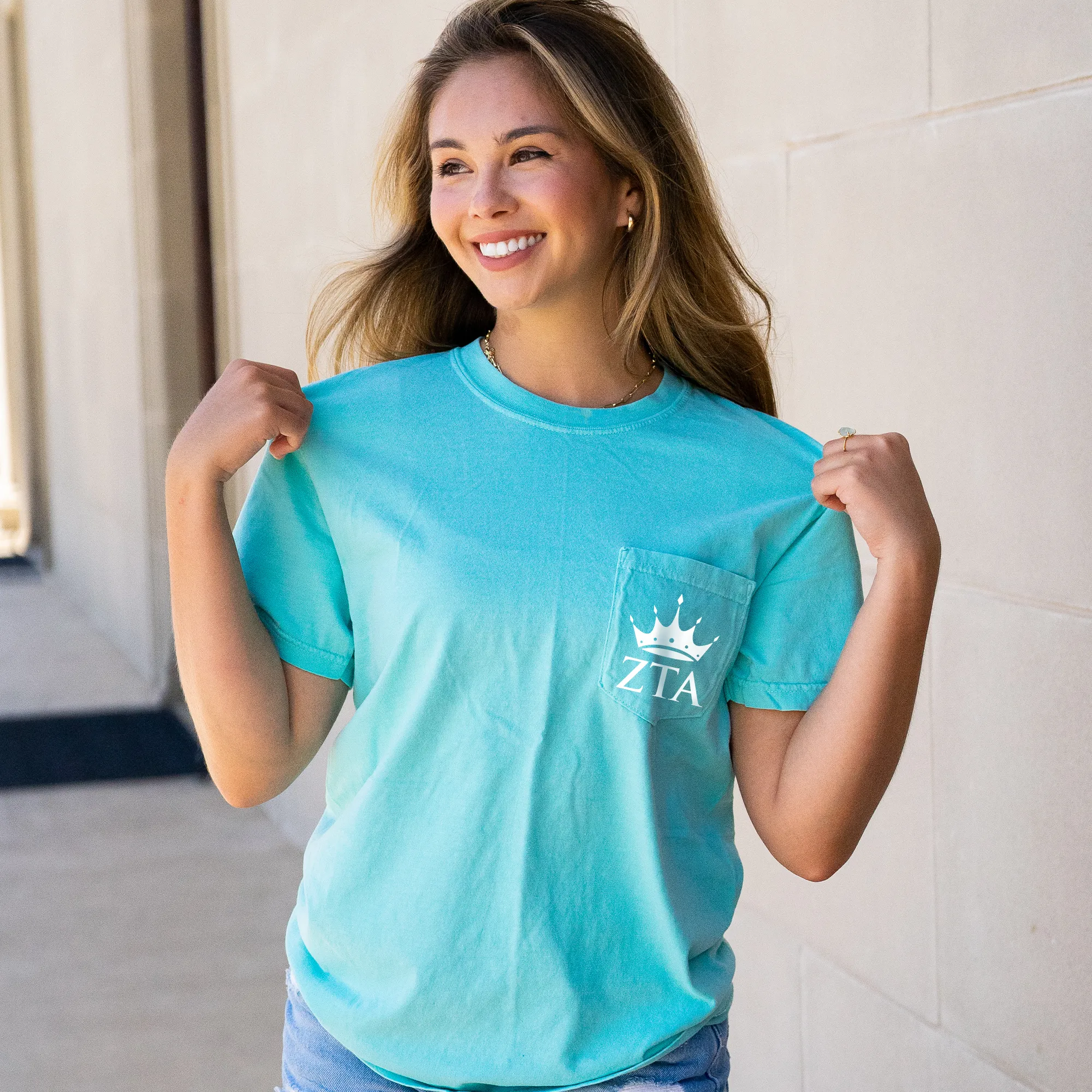 Zeta Tau Alpha Crown T-Shirt - Mint
